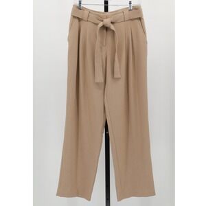 Maeve by Anthropologie Khaki Pleated Tie-Waist Pants Size 6 Petite Career